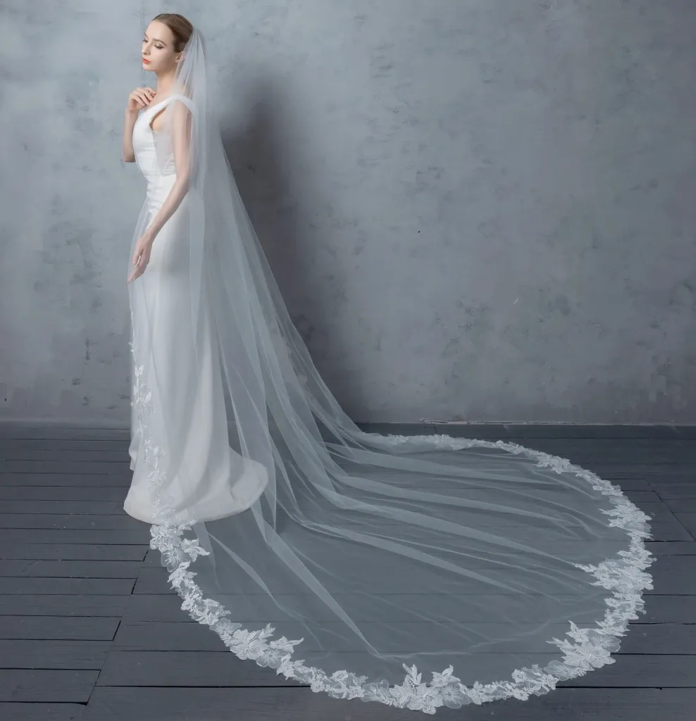 Catherdral Veil Blanca Bridal Tampa Crystal Pearls 1.webp