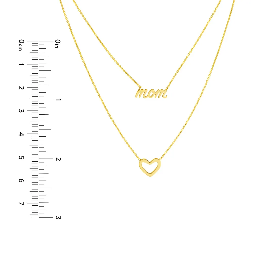 Script Mom and Open Heart Duet Necklace Blanca Bridal 4.webp