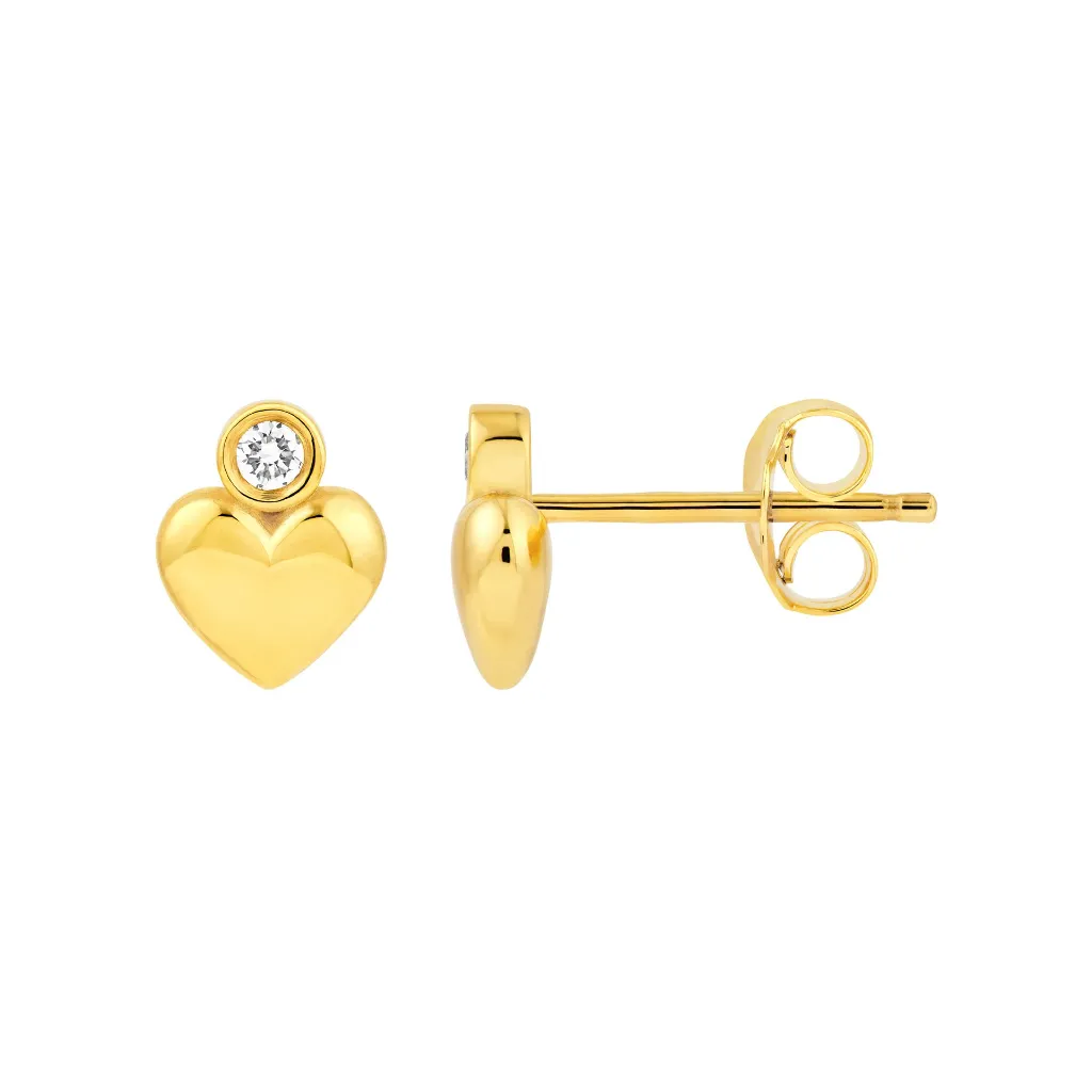 Diamond Heart Stud Earrings Blanca Bridal South Tampa .webp