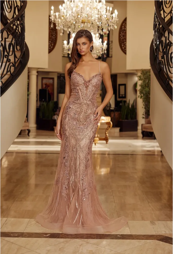 Beaded Tulle Lace-Up Evening Gown Tampa Blanca Bridal 2.webp