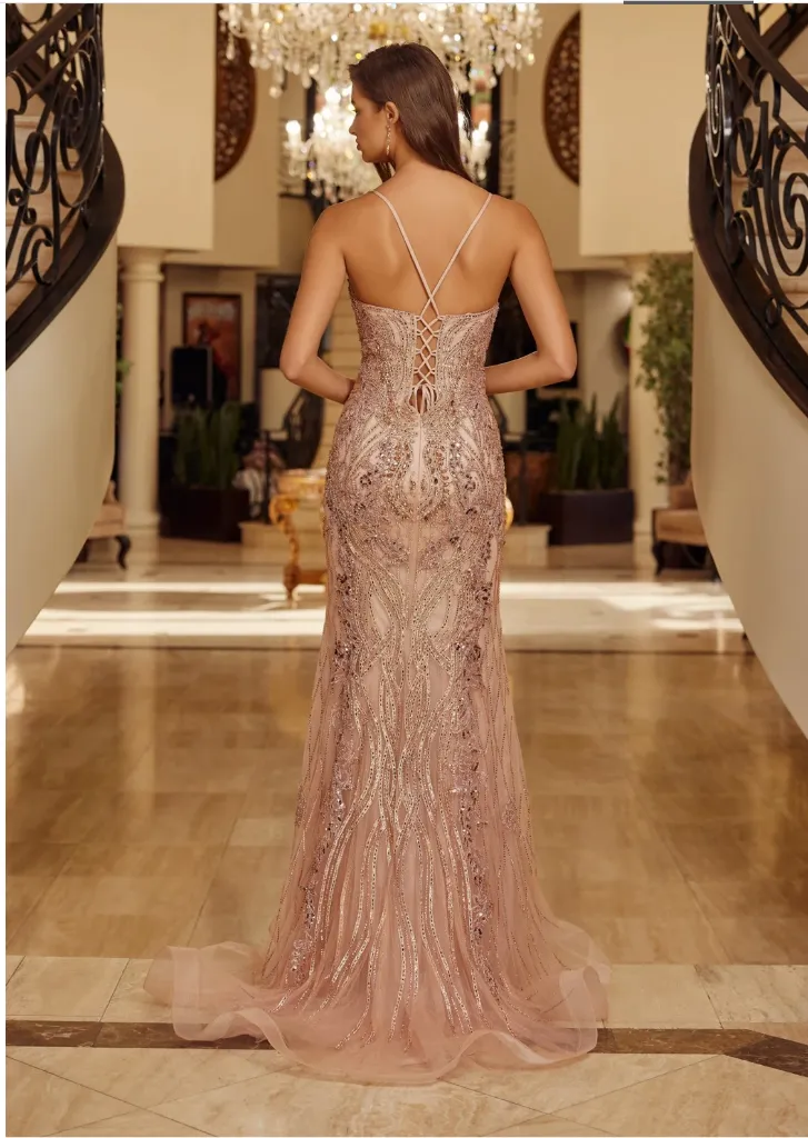 Beaded Tulle Lace-Up Evening Gown Tampa Blanca Bridal 6.webp