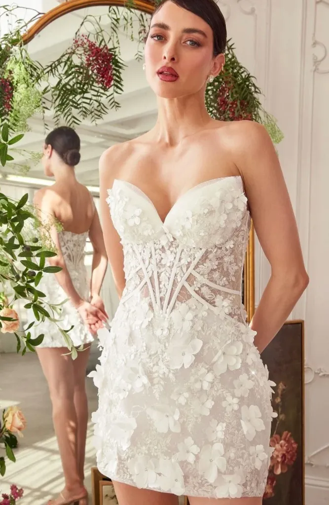 White Strapless Bridal Dress Blanca 1.webp