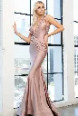 V-Neck Satin Mermaid Long Dress Blanca Bridal Tampa Near Me 6.webp