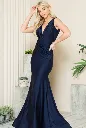V-Neck Satin Mermaid Long Dress Blanca Bridal Tampa Near Me 2.webp
