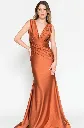 V-Neck Satin Mermaid Long Dress Blanca Bridal Tampa Near Me 8.webp