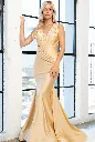 V-Neck Satin Mermaid Long Dress Blanca Bridal Tampa Near Me 3.webp