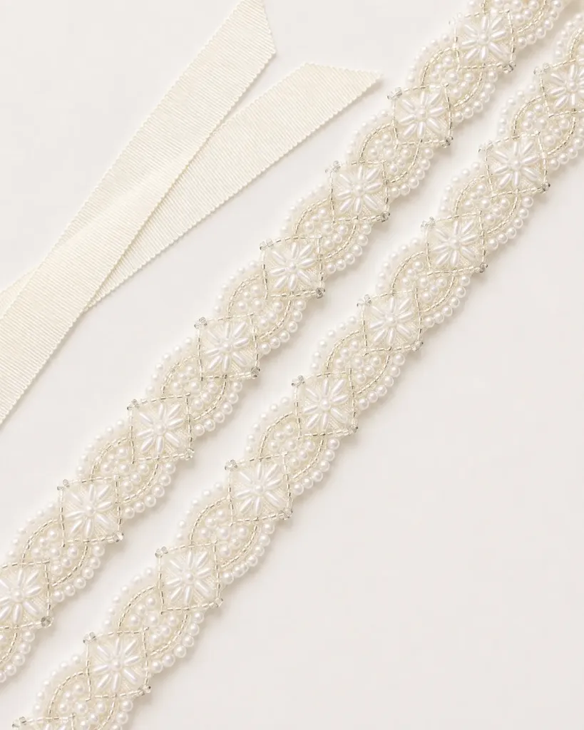 Pearl Bridal Belt with Beads