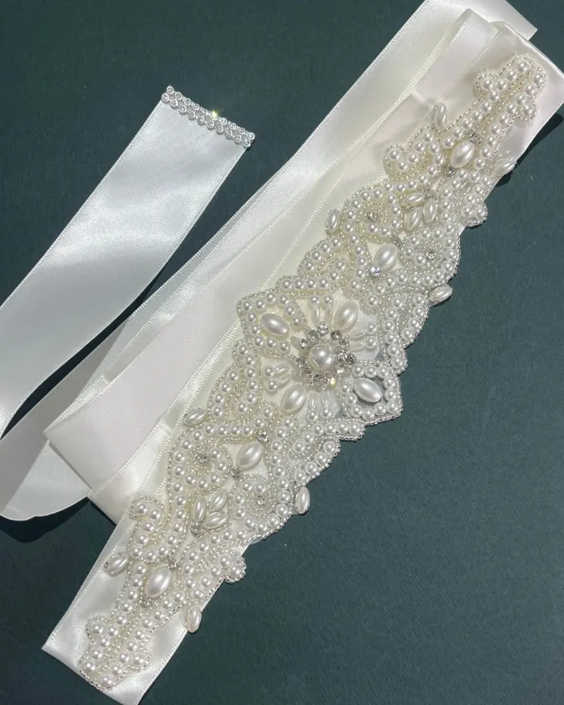Ivory Pearl Beaded Belt