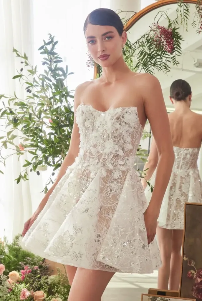 Strapless Nude Lade with Floral Applique and Sequin (2)