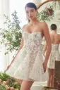 Strapless Nude Lade with Floral Applique and Sequin