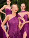 One-Shoulder Ruched Gown