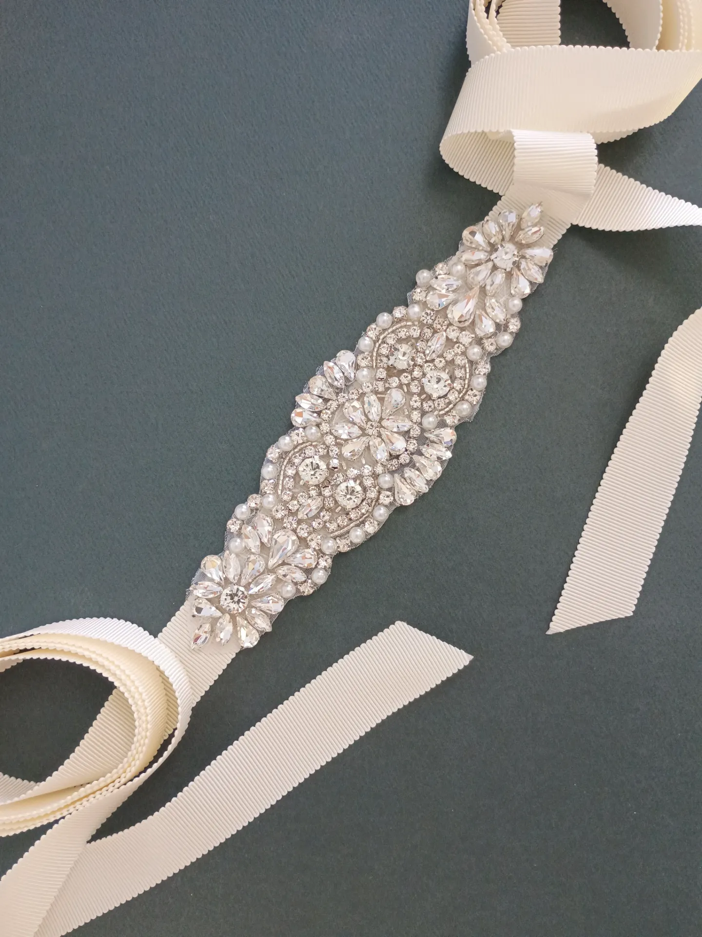 Crystal Belt Rhinestones Ivory