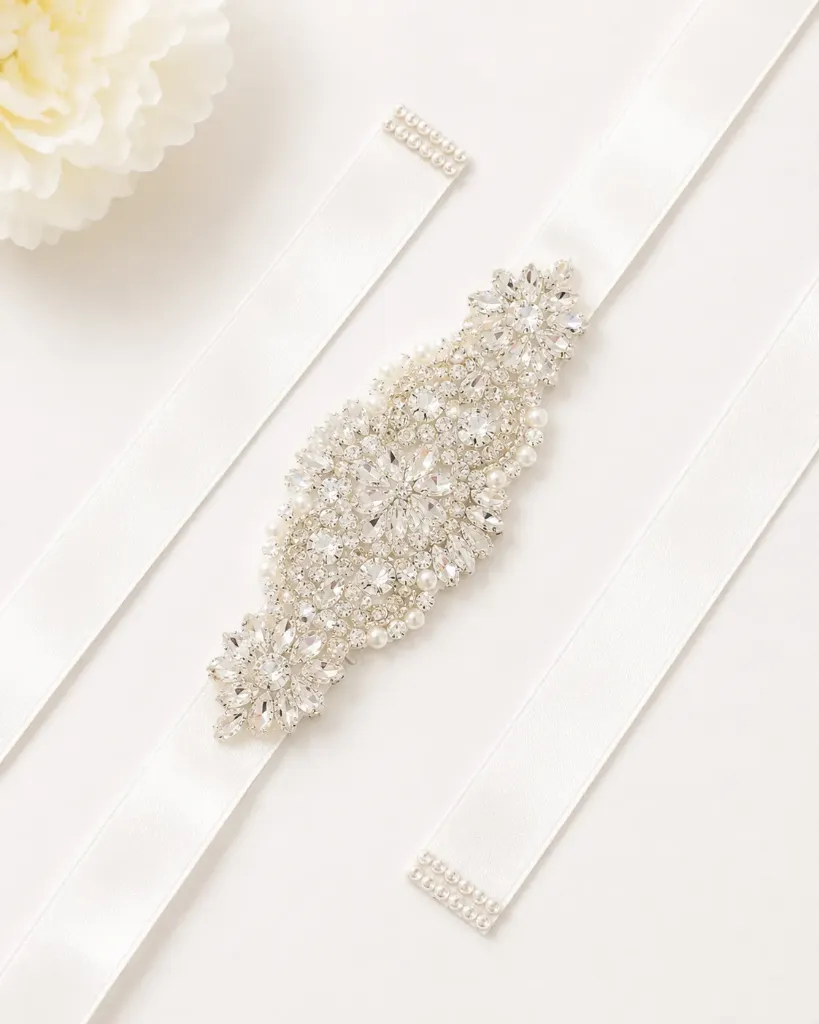 Crystal Belt Rhinestones White