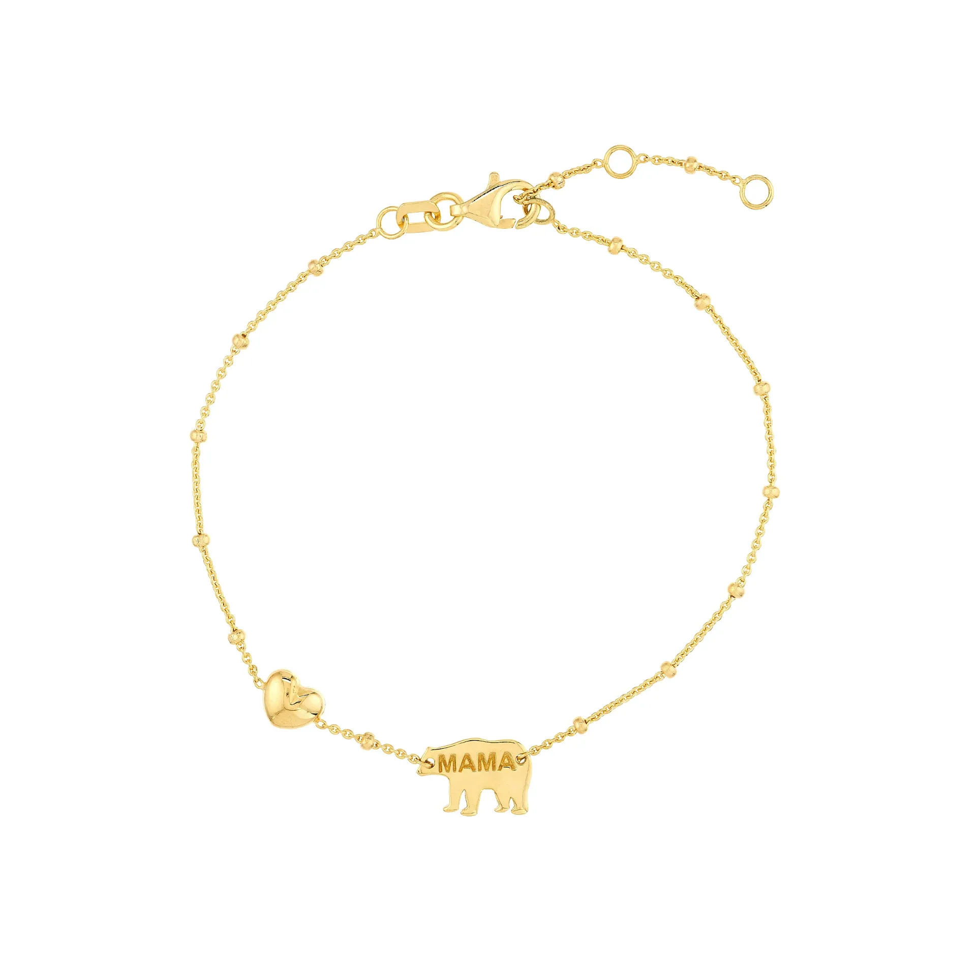 Mama Bear & Puff Heart Bracelet