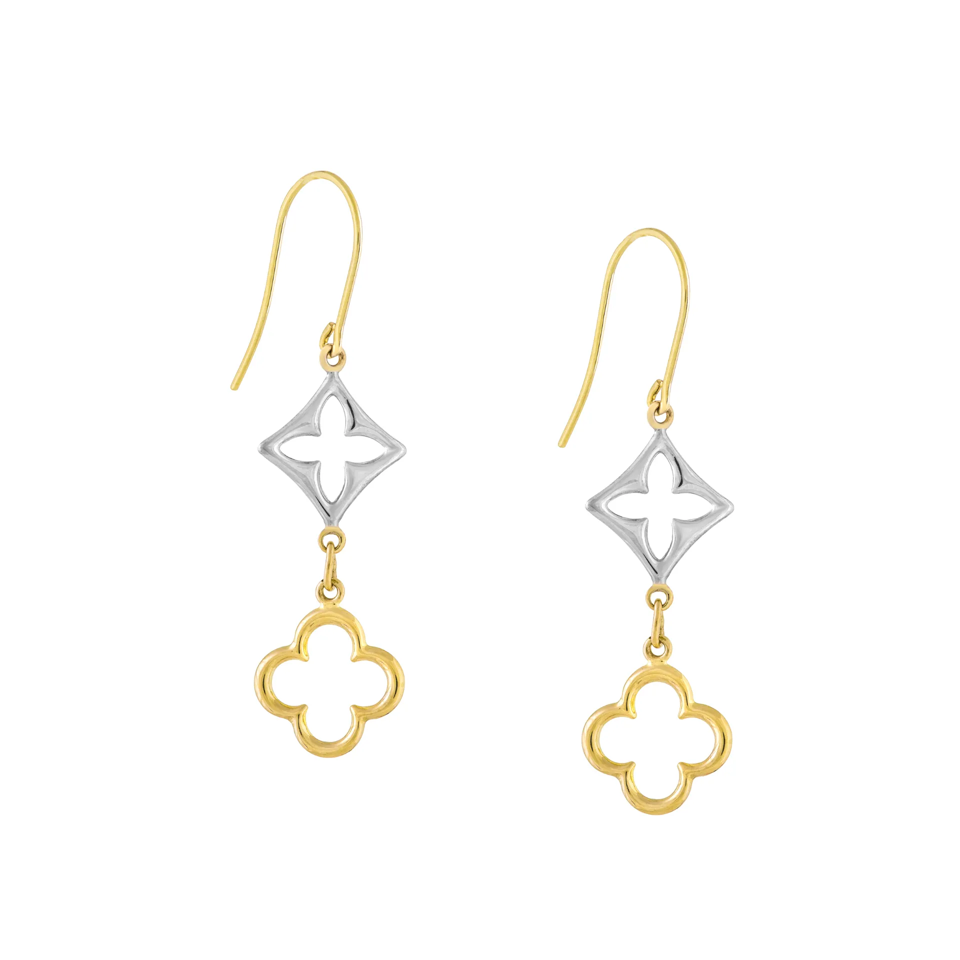 Two-Tone Dangle Flower Duo
